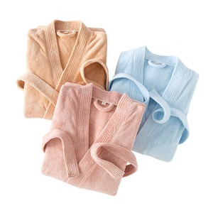 Alta calidad 100% algodón verano primavera baño Hotel bata de dormir colores brillantes buena calidad transpirable Albornoz Waffle bata larga - Product Image 4