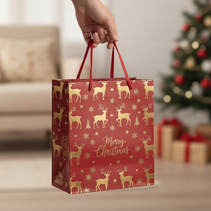 Bolsa de papel de arte ecológica festiva para envolver regalos Decoración Favores de fiesta - Product Image 5