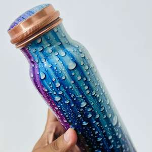 Elegante botella de cobre hecha a mano para un estilo de vida saludable Ayurveda Detox fitness yoga deportes gimnasio Oficina viajes y uso diario - Product Image 5