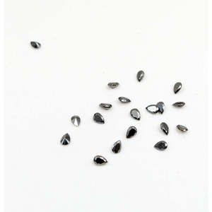 Pierre de diamant noir naturel non monté, taille facettes, forme poire, 2 x 3 mm - Product Image 2