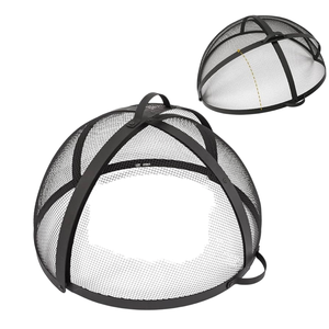 Brasero rond en acier inoxydable robuste avec support, écran anti-étincelles et pique à brasero – Design élégant, accessoire de jardin pour foyer extérieur domestique - Product Image 2