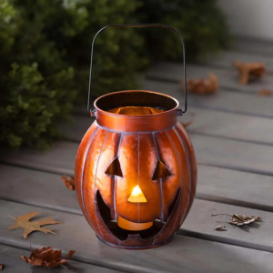 Portavelas de Metal con Forma de Calabaza Colgante para Halloween, Decoración Moderna de Hierro para el Hogar, Jardín y Exteriores, Hecho a Mano - Product Image 2