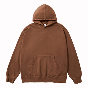 เสื้อฮู้ดสวมหัวโอเวอร์ไซส์ของผู้ชายเสื้อสเวตเชิ้ตผ้าฟลีซไหล่ตกแบบเรียบเสื้อผ้าแนวสตรีทไซส์โอเวอร์ไซส์ - Product Image 1