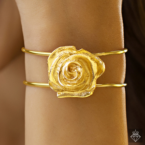 PRAO doré Rose Anti-ternissement Bracelet fait à la main taille réglable manchette en laiton pour les femmes mode bijoux en vrac - Product Image 2