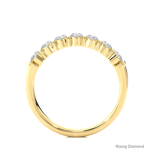 0.52 CTW รอบตัดแล็บปลูกเพชรชุดครึ่งนิรันดร์แหวนแต่งงาน CVD และครบรอบของขวัญแหวนในทองคำขาว - Product Image 6