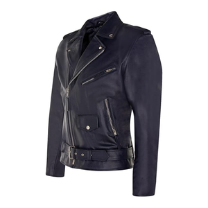 Vestes en cuir de motard classiques asymétriques à fermeture éclair pour hommes Veste d'hiver Streetwear élégante à texture brillante à fermeture éclair pour hommes - Product Image 2