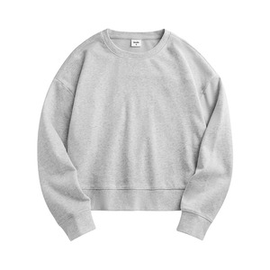 Sweat-shirt court pour femmes pour les tenues d'automne et d'hiver Pull-over uni pour femmes Sweat-shirt court pour femmes - Product Image 1
