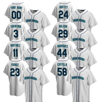 Maillots de baseball unisexes personnalisés 2025 Seattle Home Jersey respirants, grandes tailles, courts, imprimés par transfert thermique, anti-UV pour l'été