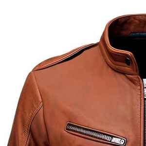 Premium Quality New Arrival Vintage Style <b>Genuine</b> Leather Casual Wear Cotton <b>Nylon</b> Zipper Closure Windproof Men Leather jacket - Product Image 3