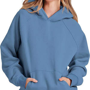 Custom Wholesale <b>Long</b> Sleeve <b>Lady</b> Women Top Pullover Hoodies Crop Hoodies for Women - Product Image 2