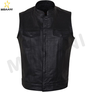 Chaleco de Motocicleta de Cuero para Hombre con Bolsillo para Pistola, Chaleco de Cuero Negro Premium para Motociclismo en Todo Tipo de Clima - Product Image 2