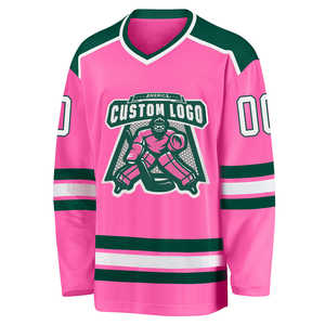 Maillot de Hockey sur glace personnalisé cousu nom et numéro maillots de crosse vierge à manches longues pratique vêtements de Hockey unisexe - Product Image 3