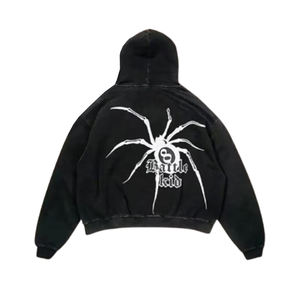 Sweat-shirt à capuche en molleton 100% coton imprimé sur mesure avec impression sérigraphique, couleurs personnalisées et ensemble de sweat-shirts streetwear de haute qualité - Product Image 1