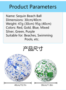 Siêu Trong Suốt Long Lanh Đồ Chơi Nước Màu Khổng Lồ Inflatable Bóng Nước Sequin Bóng Bãi Biển Cho Mùa Hè Với Sequins Cho Trẻ Em - Product Image 5