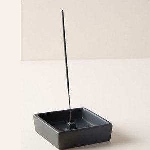 Brûleur de bâton d'encens en métal aluminium noir - Product Image 5