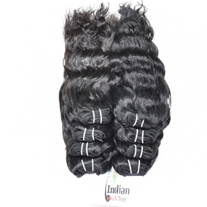 Extensions de cheveux humains Remy vierges non traités, naturels, noirs, ondulés, ondulés, non traités - Product Image 1