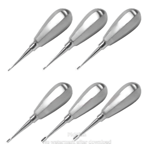Juego de elevador con alas de 6 piezas-Mango rechoncho | Instrumentos de extracción dental veterinaria para animales pequeños - Product Image 1