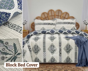 Wholesale Luxury Indian White Cotton Queen <b>Bed</b> <b>Sheet</b> Set Elegant 2-Quilted Pillowcase Coverlet <b>for</b> Home or Hotel - Product Image 2