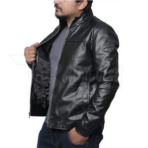 Pakistan Made Comfortable <b>Men</b> <b>Leather</b> <b>Jacket</b> In Stock Outdoor Use <b>Men</b> <b>Leather</b> Winter <b>Jacket</b> - Product Image 4