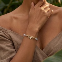 Bracelet de bijouterie spirituelle plaqué or 18 carats en laiton avec pierres naturelles et cristaux, bracelet de guérison personnalisé