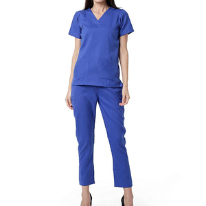Ensemble de blouses médicales légères pour femmes à col montant, respirantes, à manches courtes, de haute qualité, personnalisables, sans coutures, durables, uniformes d'hôpital - Product Image 1