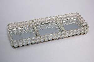 Centre de table fantaisie décorative Plateau en cristal de service Nouveau design élégant Plateau diamant de luxe de meilleure qualité à vendre - Product Image 2