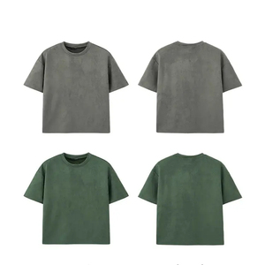 Nueva Colección Primavera Verano, Camiseta Holgada de Manga Corta para Hombre y Mujer, Color Gris Sólido, Material de Algodón - Product Image 5