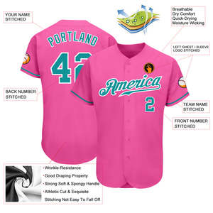 ชุดกีฬาแห้งเร็วสำหรับผู้เล่นสโมสรมืออาชีพเสื้อเบสบอลเย็บแบบกำหนดเองน้ำหนักเบาทนทาน - Product Image 3