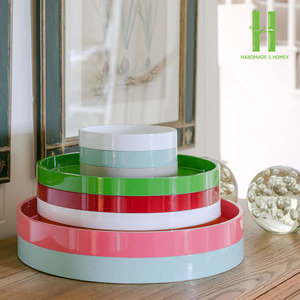 NOUVEAU PRODUIT VENTE CHAUDE Plateaux en laque - Grand plateau rond en laque Fait à la main Fabriqué au Vietnam - Product Image 6