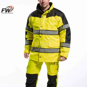 Chaquetas de seguridad Softshell para construcción con cintas reflectantes, chaquetas de trabajo personalizadas de alta visibilidad para hombres - Product Image 5