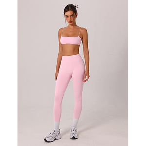 Conjuntos de Yoga, Leggings de Cintura Alta con Elástico Frontal, Sujetador Deportivo a Juego, 2 Piezas, Sin Costuras, Elásticos, Transpirables, Ropa Deportiva para Mujer - Product Image 5