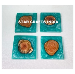 New Design Best Epoxy Resin Acacia Wood <b>Coaster</b> Handmade Wooden Drink <b>Tea</b> <b>Coaster</b> From India by Quality Handicrafts - Product Image 5