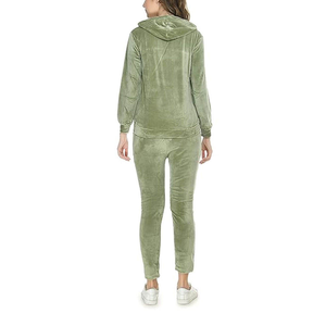 Elegante chándal de terciopelo de talla grande para mujer Sudadera con capucha acogedora con pantalones ajustados para correr Diseñado para mujer Moda cómoda Ropa diaria - Product Image 2