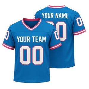 Camiseta de Fútbol Americano Personalizada con Estampado Digital, 100% Poliéster Transpirable, 240g, Manga Corta, Cuello en V, Unisex, para Adultos, Personalizable para Equipos - Product Image 1