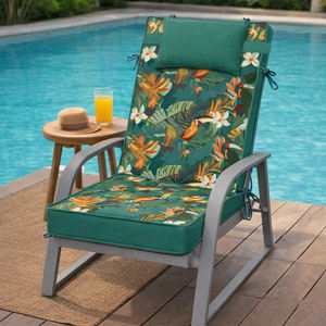 Garden Chair <b>Cushions</b> 120x55x8cm Comfortable Outdoor Pillows & <b>Cushions</b> Lightly Water Repellent Fastening Straps Foam Filling - Product Image 1
