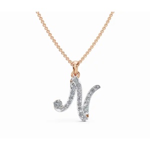 Elegante Colgante de Diamante Cultivado en Laboratorio Lettara N, Corte Redondo, 0.569 Ct, Oro de 9, 14 y 18 Quilates, Joyería Fina, Proveedor Mayorista OEM para Exportación - Product Image 1