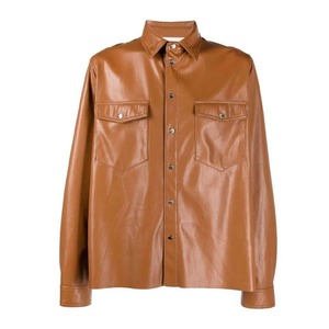 Premium Breathable Cowhide Leather Biker Motorcycle <b>Men's</b> <b>Shirts</b> Custom Logo Blank Chest <b>Pockets</b> <b>Men's</b> <b>Shirts</b> - Product Image 3