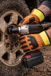 Impact Resistant Leather Work <b>Gloves</b> with TPR <b>Knuckle</b> Protection for Heavy Duty Industrial Tasks Durable Hand Safety - Product Image 2