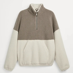 เสื้อสเวตเชิ้ตผู้ชายคุณภาพสูง 100% ผ้าฝ้าย ซิป ¼  สำหรับฤดูหนาว พร้อมโลโก้ปักแบบกำหนดเอง ทรงโอเวอร์ไซส์ ผ้าหนา - Product Image 2