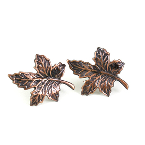 Servilletero de hoja de arce antiguo, servilletero de latón macizo - Product Image 4