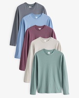T-shirt Homme Oversize à Manches Longues en Coton Tricoté 100% Personnalisé de Haute Qualité, Écologique, Séchage Rapide et Imprimé