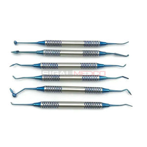 Juego de 6 uds de espátulas compuestas dentales profesionales, instrumentos quirúrgicos de titanio para rellenar procedimientos restaurativos, mezcla - Product Image 6
