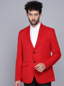 Blazer formel pour homme de qualité supérieure, couleur rouge, finition lisse, pour les réunions d'entreprise et les occasions spéciales, disponible en solde - Product Image 2