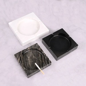 White Marble <b>Ashtray</b> with METAL Accent Lid Modern Smoking Accessory for Luxury Home Decor Sleek Tabletop Design Stylish Durable - Product Image 5
