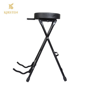 Chaise de guitare pliable, portable, multifonctionnelle, cadre en acier robuste, siège en caoutchouc souple, tabouret de musique, support de guitare - Product Image 2