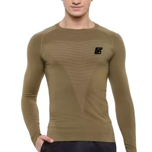 Chemises de compression pour hommes en polyester pour la musculation, vêtements de fitness, chemises de compression pour hommes - Product Image 1