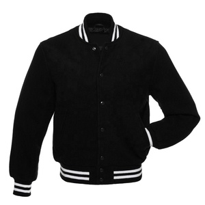 Chaqueta de bombardero de béisbol universitaria ligera personalizada, cuero de poliéster de nailon satinado con decoración de piel para invierno Varsity Letterman - Product Image 3