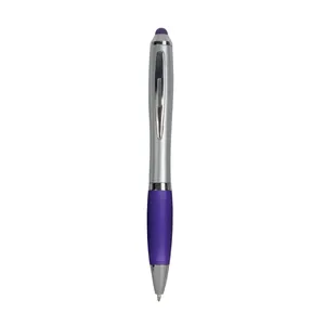 Personalized <b>Silver</b> Twist 16813 <b>Pen</b> with Grip Promotional Gadgets - Product Image 1