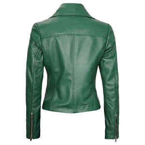 Wholesale Prices Plain Dyed <b>Women</b> Leather <b>Jacket</b> For Sale Low MOQ New Arrival <b>Women</b> Leather <b>Jacket</b> In Solid Color - Product Image 6