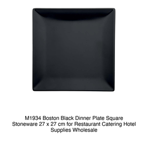 Plato Cuadrado de Gres Negro Boston M1934 de 27 x 27 cm para Restaurantes, Servicios de Catering, Hoteles, Venta al por Mayor - Product Image 2